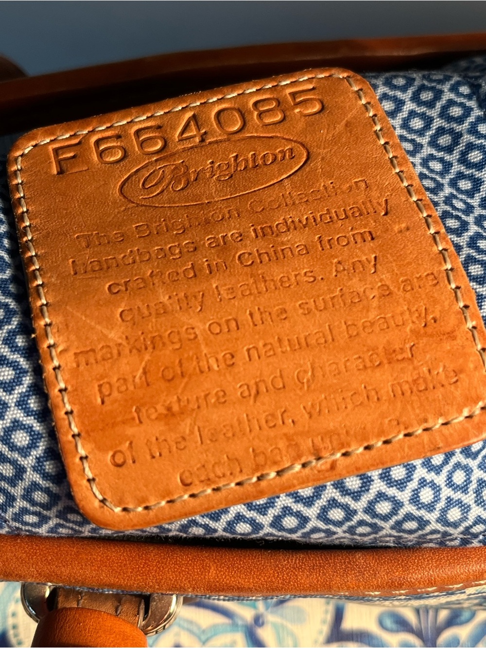 BRIGHTON ππ( RARE ) CASABLANCA COLLECTION πππPrint Tote with Tan Trim π - Picture 9 of 13